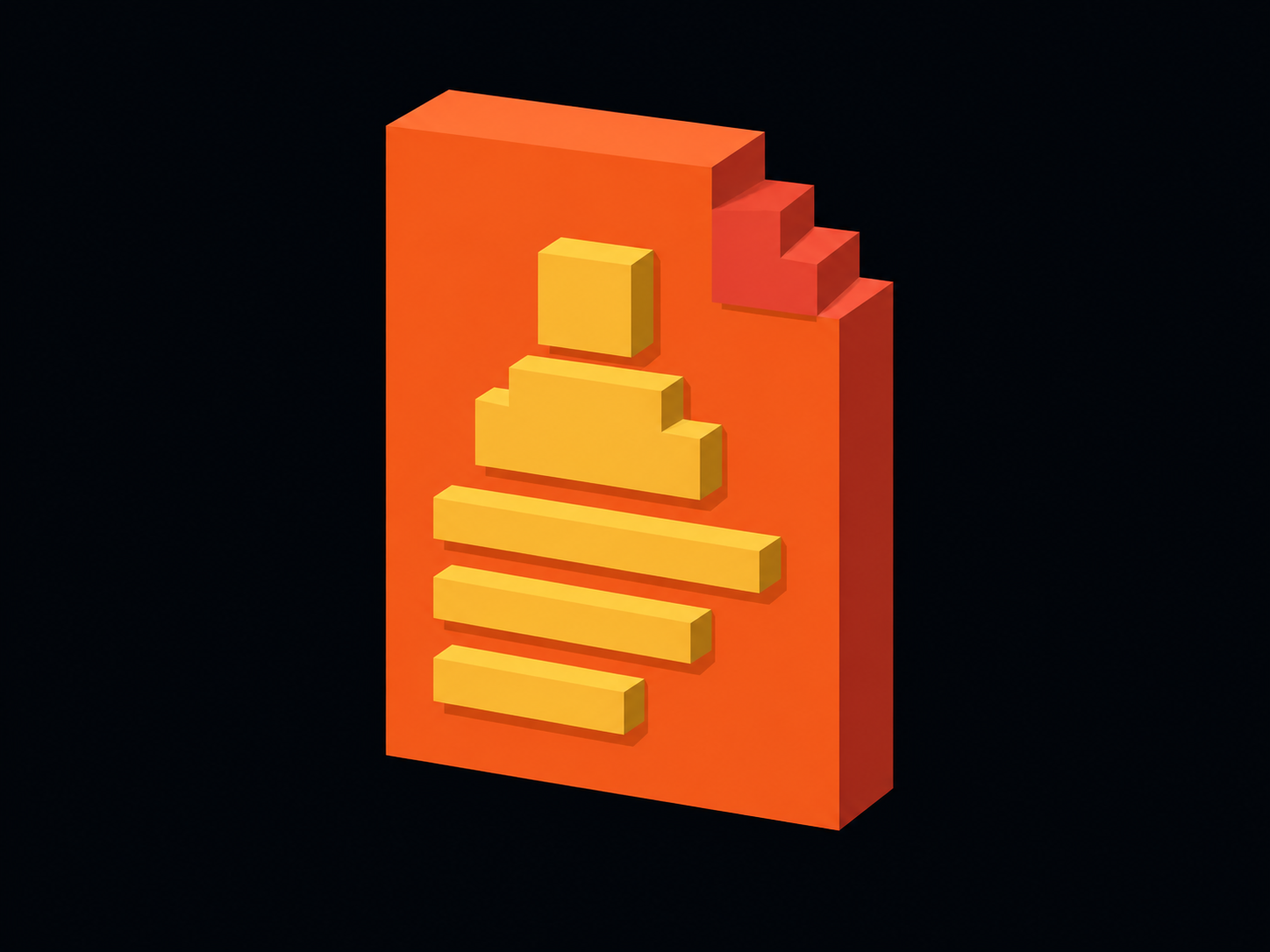 Orange resume with a golden profile icon