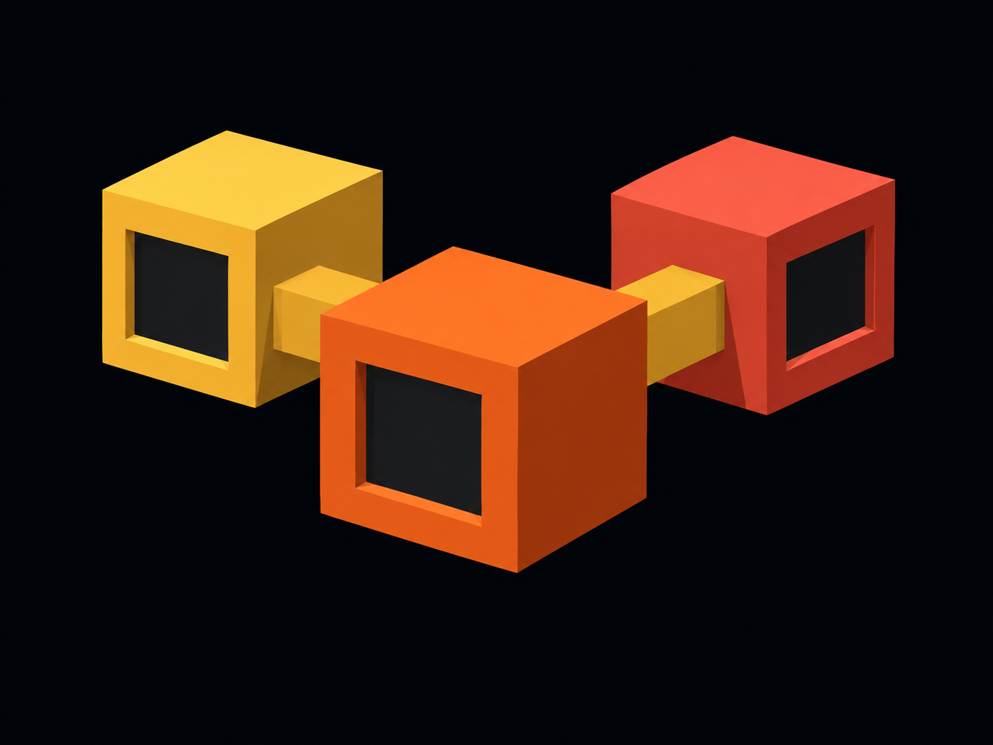 Connected orange and yellow community blocks