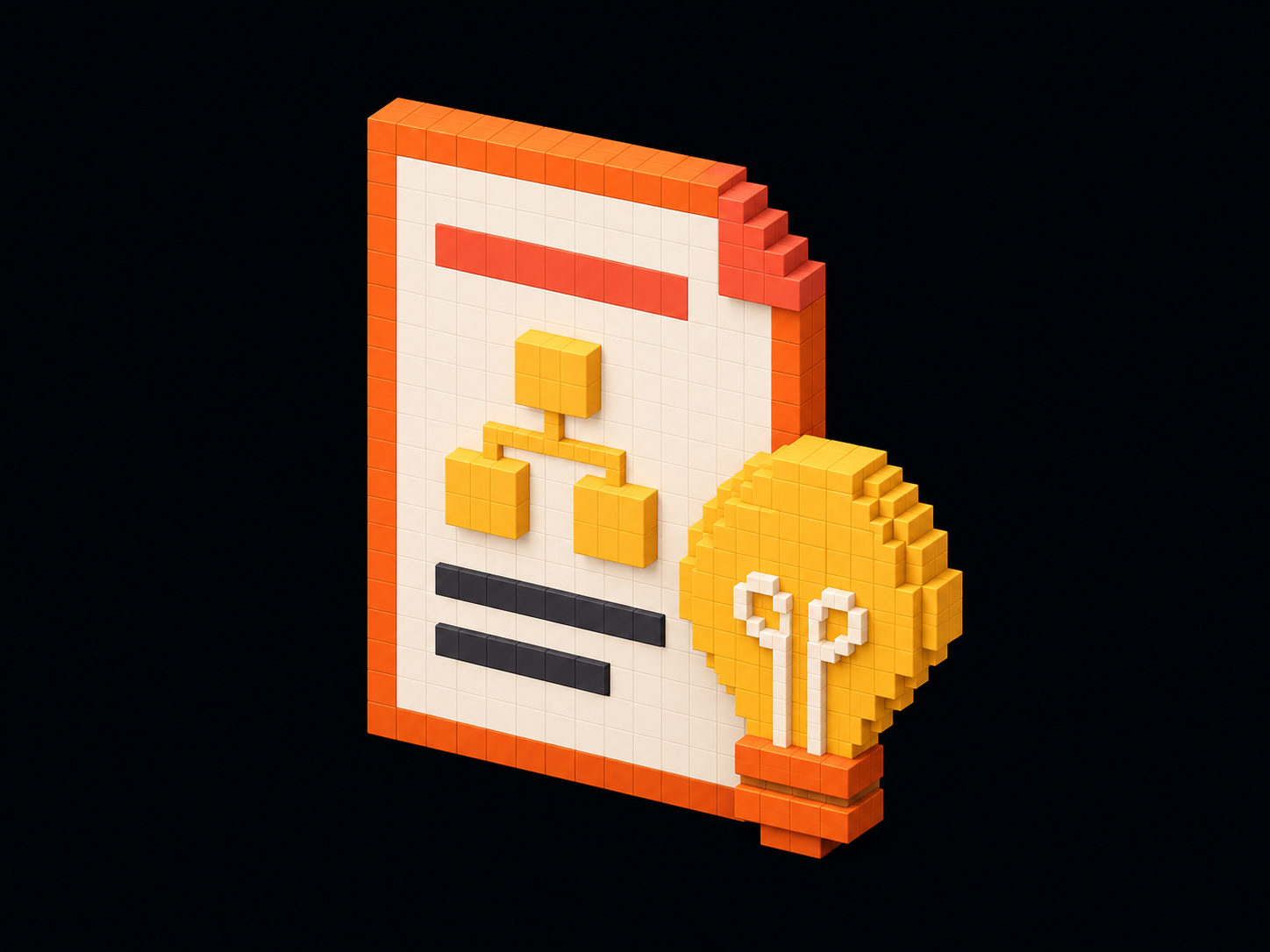 A patent document beside a golden light bulb